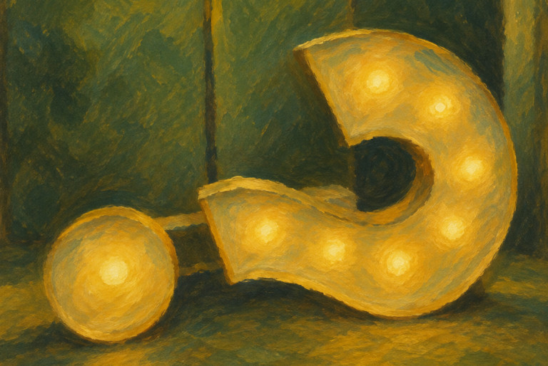 Illuminated question marks representing reflection, curiosity, and finding clarity
